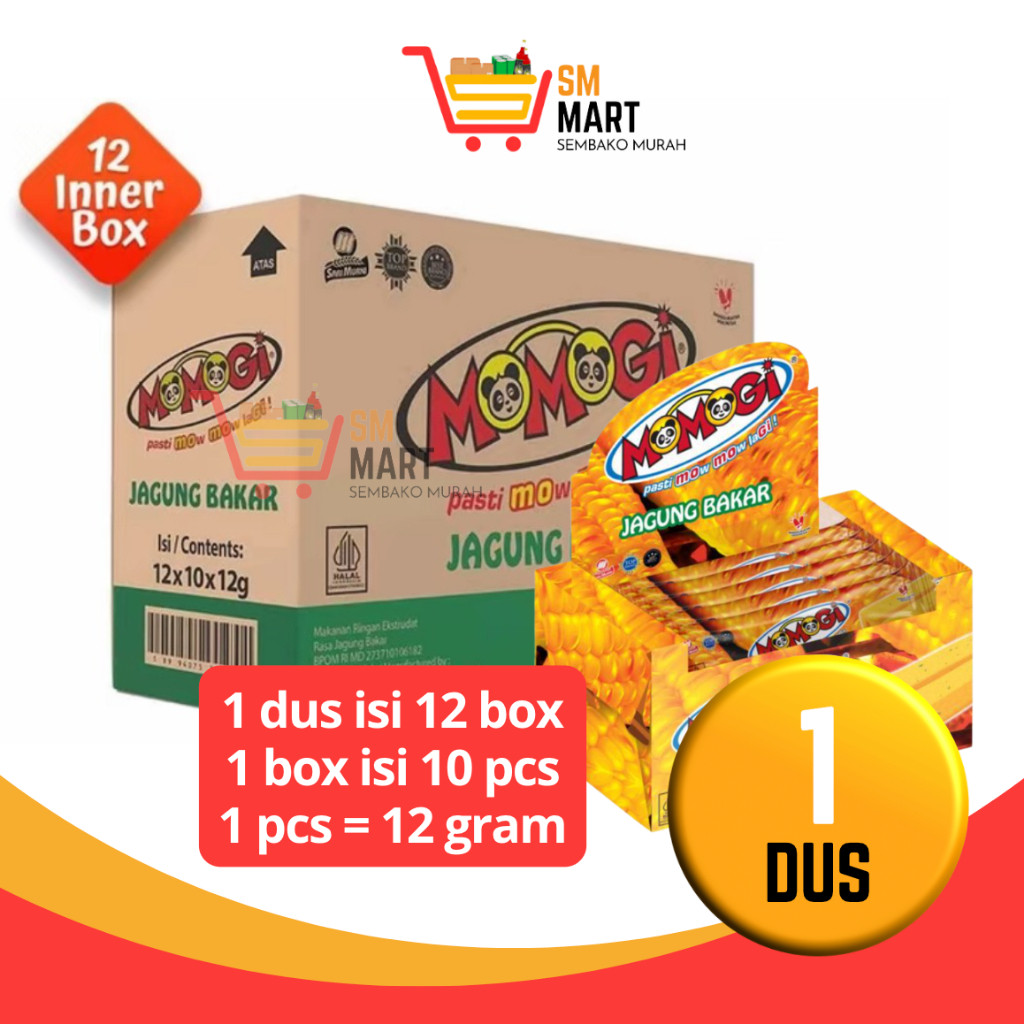 

[1 Dus] Eceran 1000 Momogi Jagung Bakar Momogi Coklat Momogi Keju 1 Dus Isi 12 Box Momogi 12 Gram