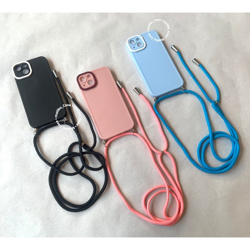 NEW LANYARD SLING CASE CANDY CASE IPHONE 14 13 PRO MAX 14+ 14PLUS PLUS 12 11 TALI MACAROON CASE SOFT