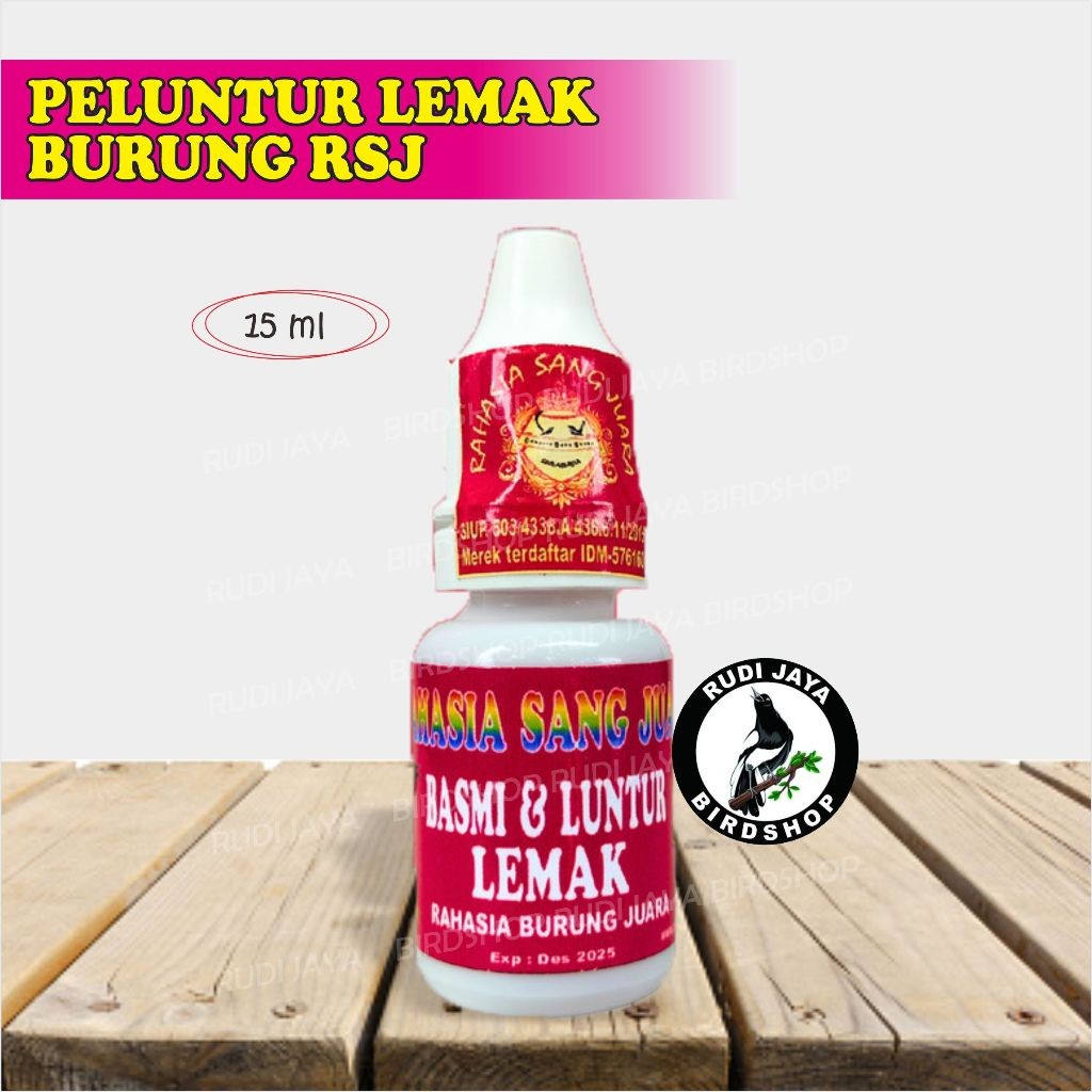 SEDIA PELUNTUR LEMAK BURUNG RSJ 1BOTOL TETES BURUNG MURAI BATU KENARI LOVEBIRD KACER PLECI CUCAK IJO