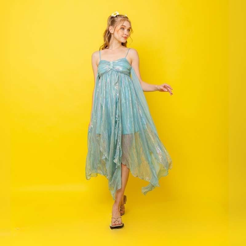 Aliciacouture - Coraline Dress Corral Blue - Shimmery Summer Garden Party Dress - Dress Pantai