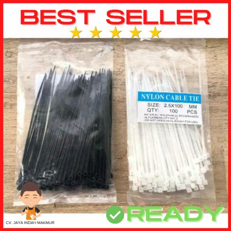 

KIT Cable Ties 100 mm White Black | Kabel Ties | Cable Tie | Putih | Kabel Tis 100pcs