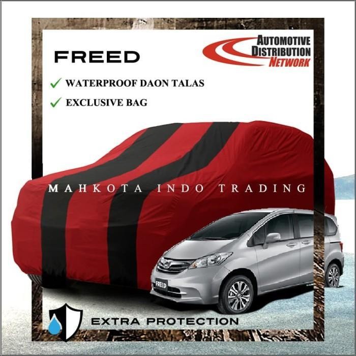 Custom Body Cover Warna / Sarung Mobil / Penutup Mobil Honda Freed - MerahListHitam