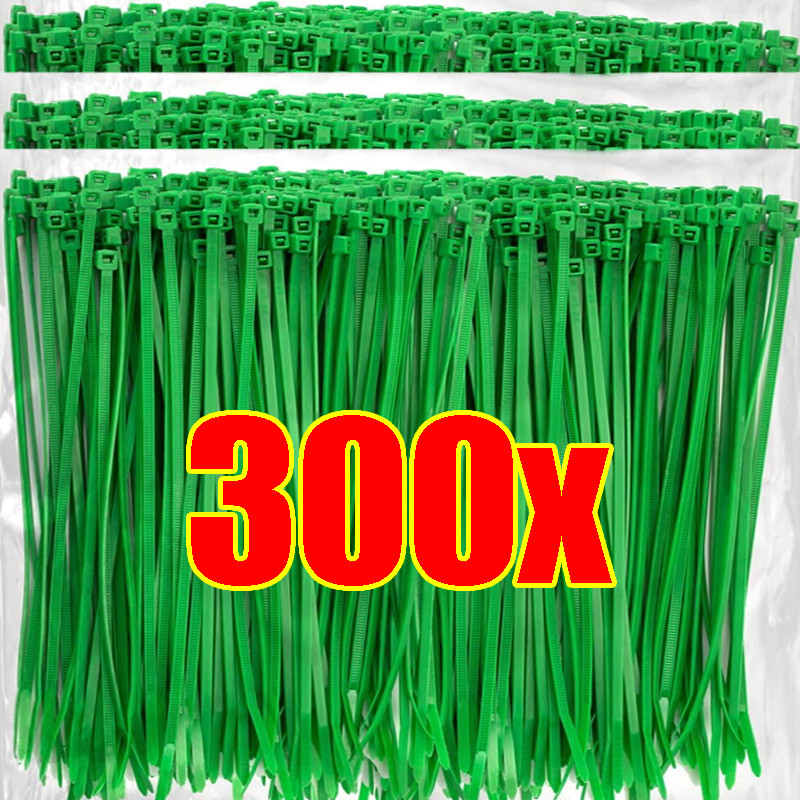 

100/300PCS Self-locking Nylon Cable Ties Adjustable Fastening Rings Sealing Wraps Strap for Garden Plants Support Fasten Tools