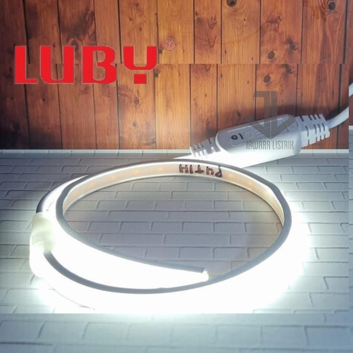 LUBY NEON FLEX LAMPU LED SELANG 11 WATT, COB LED CHIP, PANJANG 50M - Putih