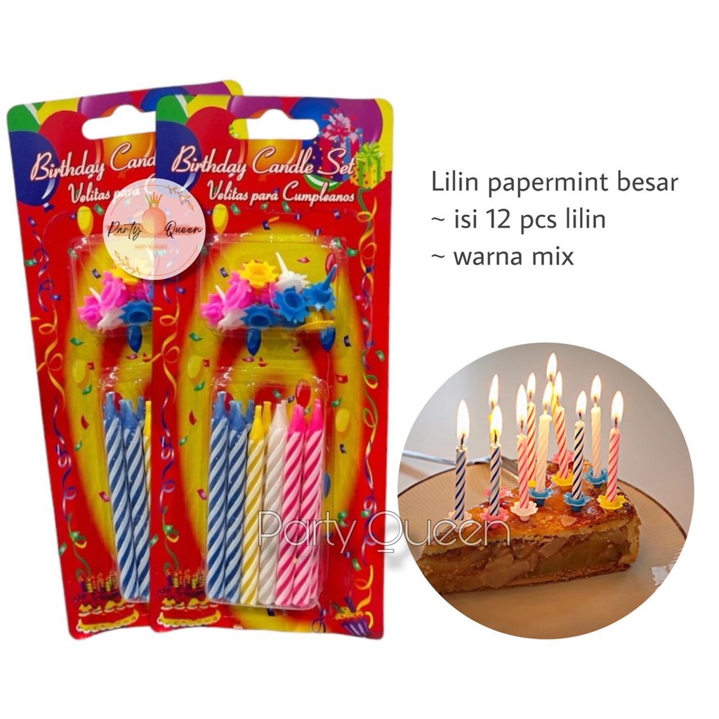 Lilin Peppermint Besar/ Lilin Papermin / Lilin Ulang Tahun