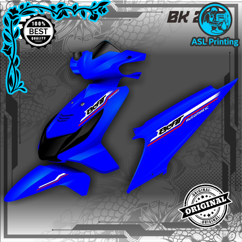 Stiker motor matic Striping Variasi Thailand Beat Karbu
