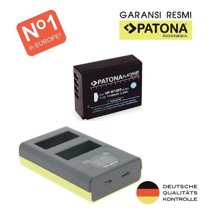 PATONA Battery for Fujifilm NP-W126S W126 NPW126 NPW126S XT XE XA XS10 - Paket 1 Baterai