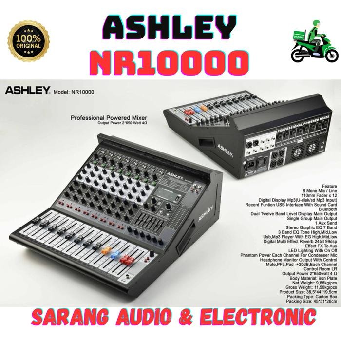 Power Mixer ASHLEY NR10000 NR 10000 ORIGINAL 1200w 8 Channel