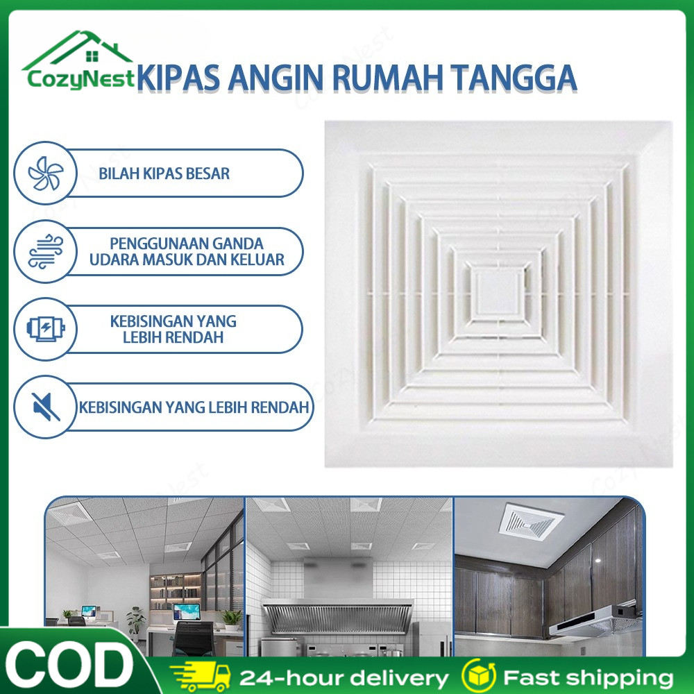 Ducting Exhaust Fan Plafon 12 Inch Kipas Blower Exhaust Plafon 8 Inch/10 Inch Kipas Angin Hisap Plaf