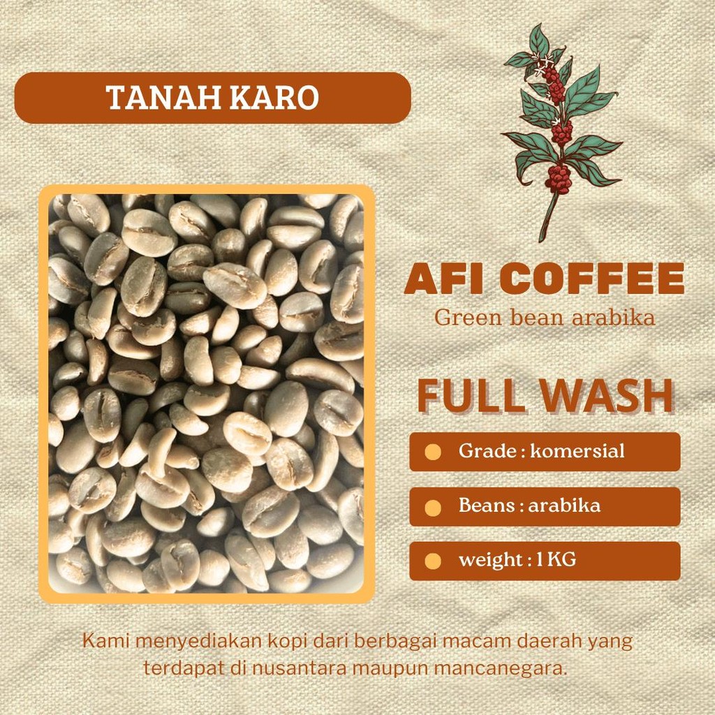 

Green bean arabika Tanah karo full wash grade1 | biji kopi mentah
