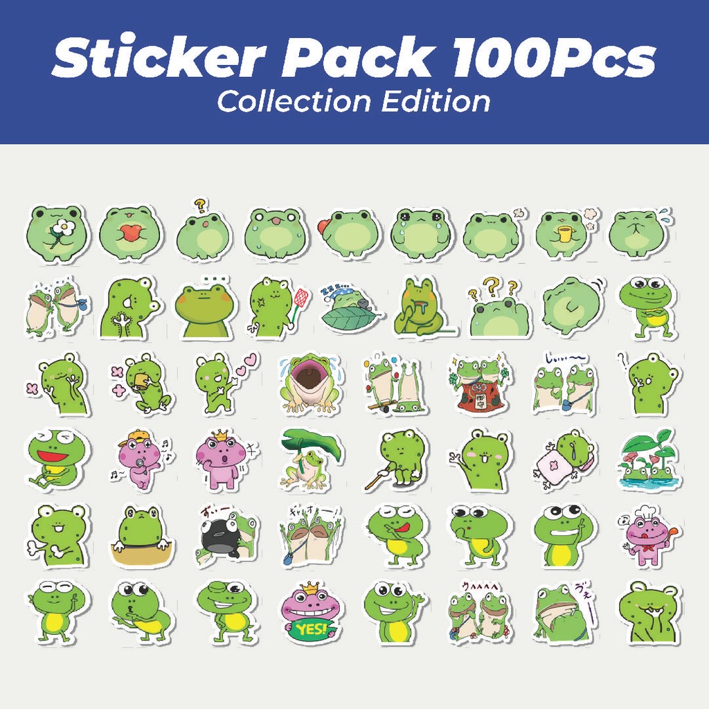 

Hot Stiker Kawaii Frog Series E [Katak] Lucu Anti Air Stikers Berperekat Waterproof Sticker Decal Buat Motor Helm Buku Journal Koper Casing HP Laptop Botol Minum