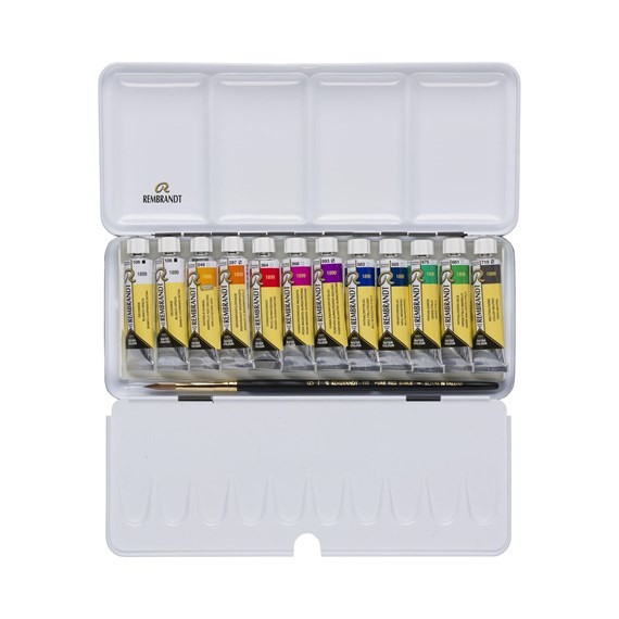 

Rembrandt Watercolour metal tin set Opaque White Mixing Colour Selection | 12 x 10 ml tubes