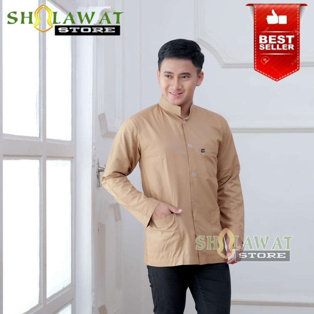 Koko Haibah Coklat / Koko Habaib / Koko Habib / Koko Haibah Polos / Baju Koko Habaib / Baju Koko Hab