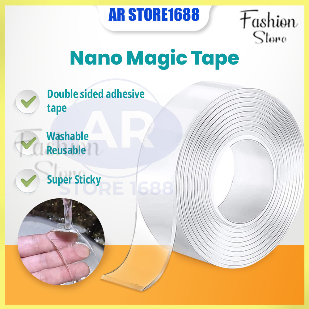 

FS PAKET 5PCS S Magic Tape Viral Double Tape Balon Nano Tape Double Tape Transparan Magic Nano Tape Solasi Bening Dua Sisi Waterproof