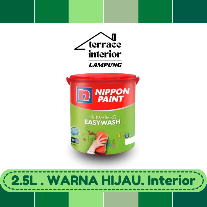 Cat Tembok Nippon Paint Flawless Easywash Interior Warna Hijau 2.5 Liter