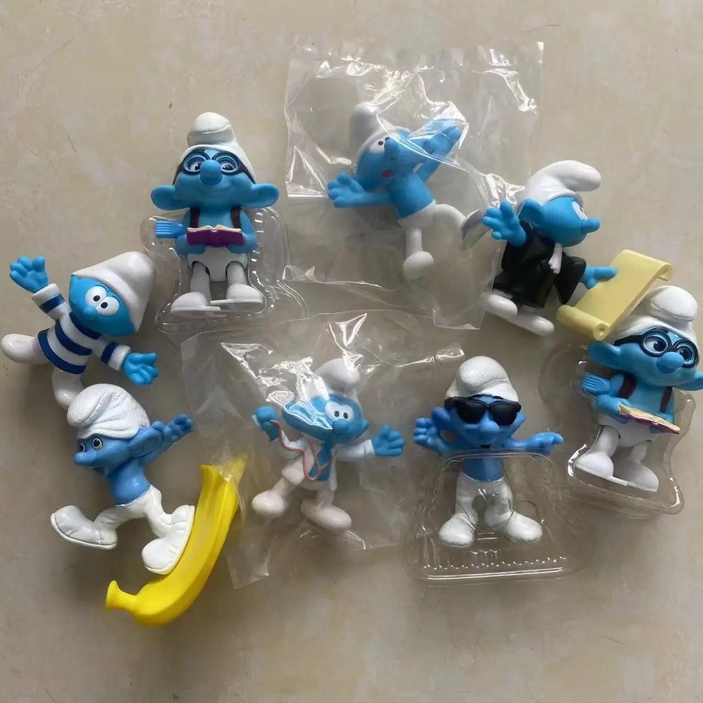Animation The Smurfs Pajama Style Creative Cartoon Action Figure Model Ornament Toys Children Gifts