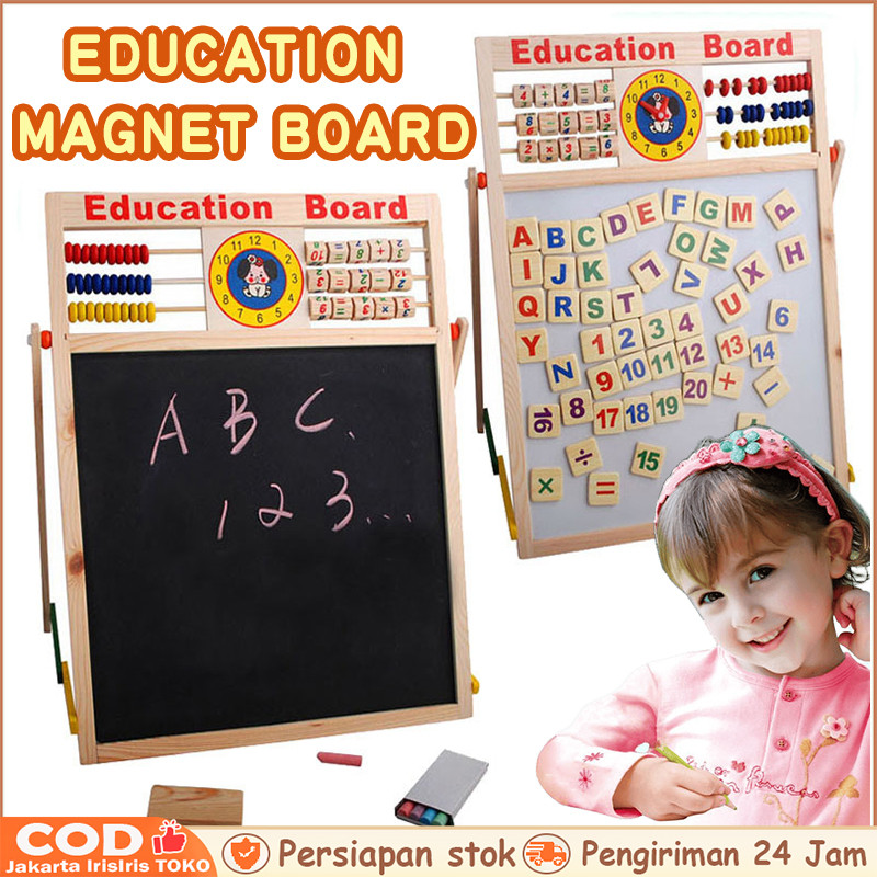 

EDUCATION MAGNET BOARD Mainan Papan Tulis Magnet 2 Sisi 2in1 Besar / Papan Tulis Magnet Puzzle Magnet Puzzle / Papan Tulis Belajar