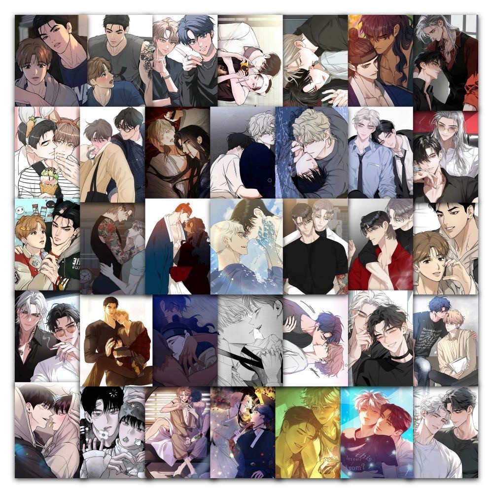

63PCS Korean Webtoon Stickers Set - Cute BL Anime Decoration Self-Adhesive Sticker for Laptop/Diary/Phone