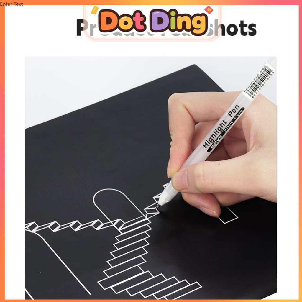 

[DOTDING]Pena Highlighter Putih Super Halus untuk Komik - Spidol White Ink Artistik Pensil Cahaya Sketsa Kartun Perlengkapan Menggambar Kertas Hitam