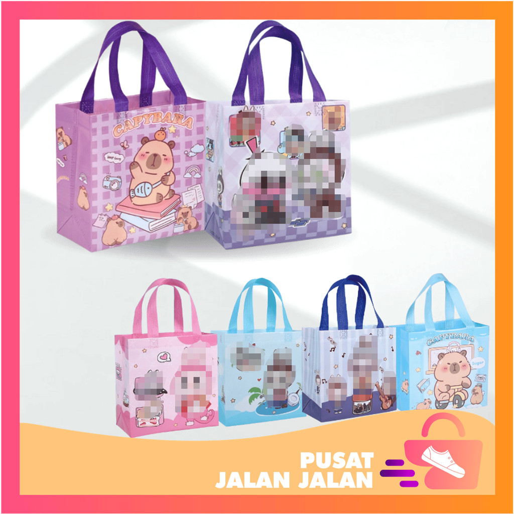 

PJJ - T6680 Tas Souvenir Karakter Lucu / Tas Hadiah Ulang Tahun / Goodie Bag Souvenir / Tas Kado Anti Air / Goodie Bag Capybara