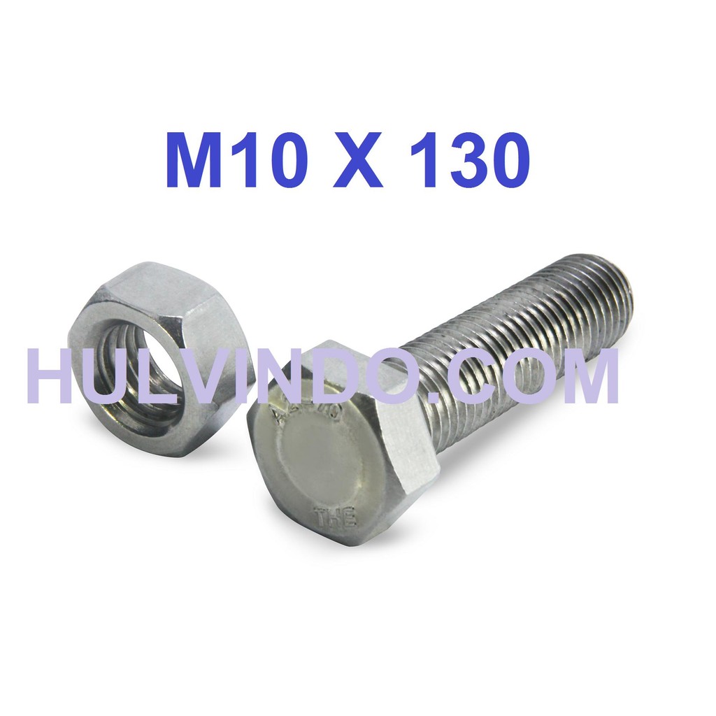 BAUT MUR HEX STAINLESS STEEL 304 M10 X 130