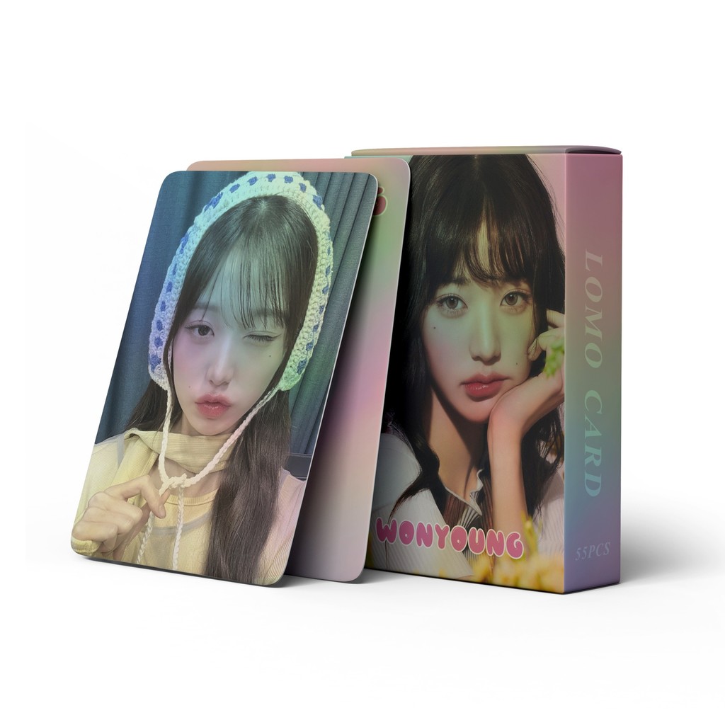 

55pcs/set Jang WonYoung Card Album LOMO Laser Card Postcard Photo Cards Fans Collector Card