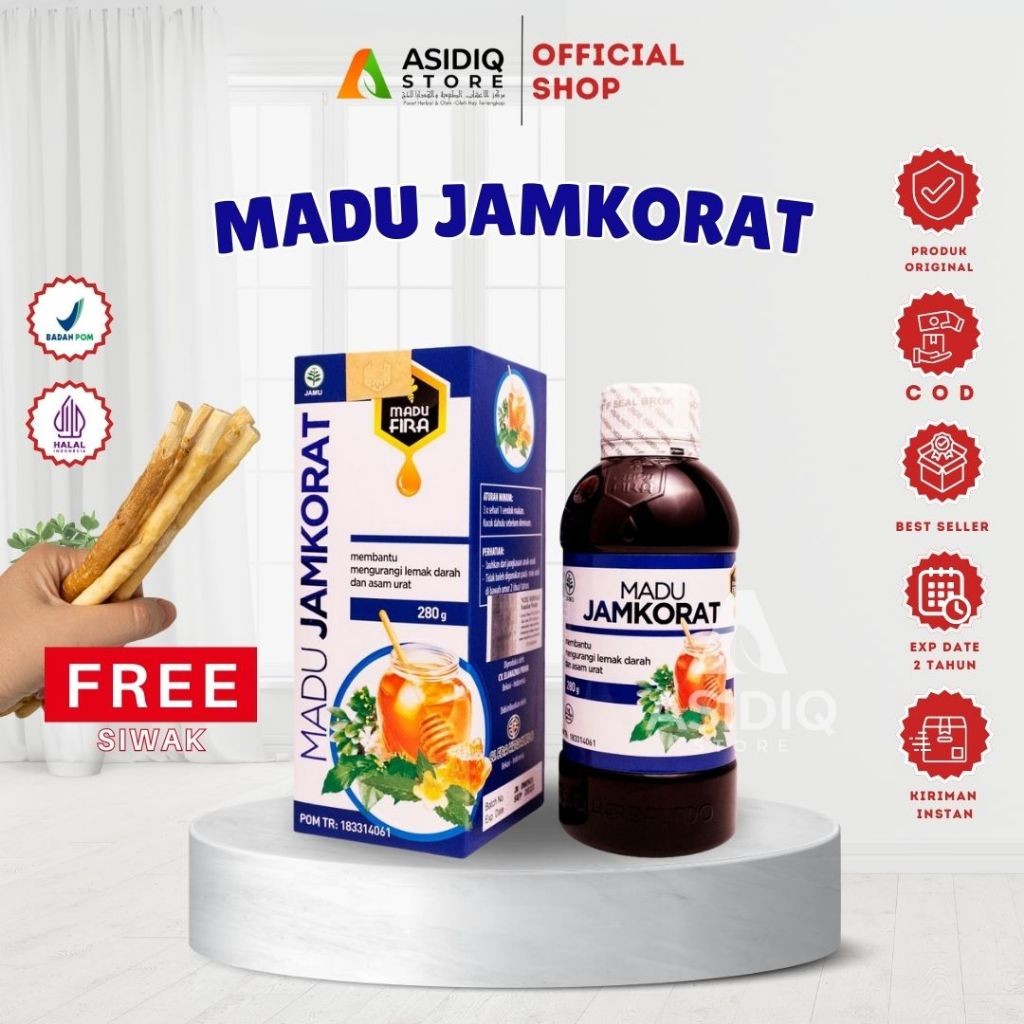 

Madu Jamkorat Fira 280ml - Madu Herbal Rematik & Asam Urat Paket 1Botol