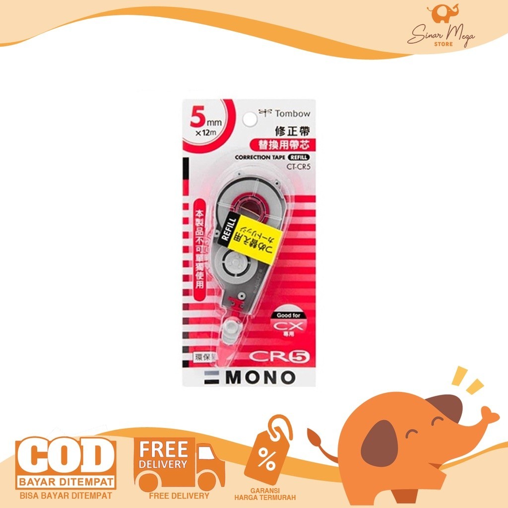 

Tombow Refill Isi Ulang Tip Ex Correction Tape 5mm CT-CR5 tipx murah
