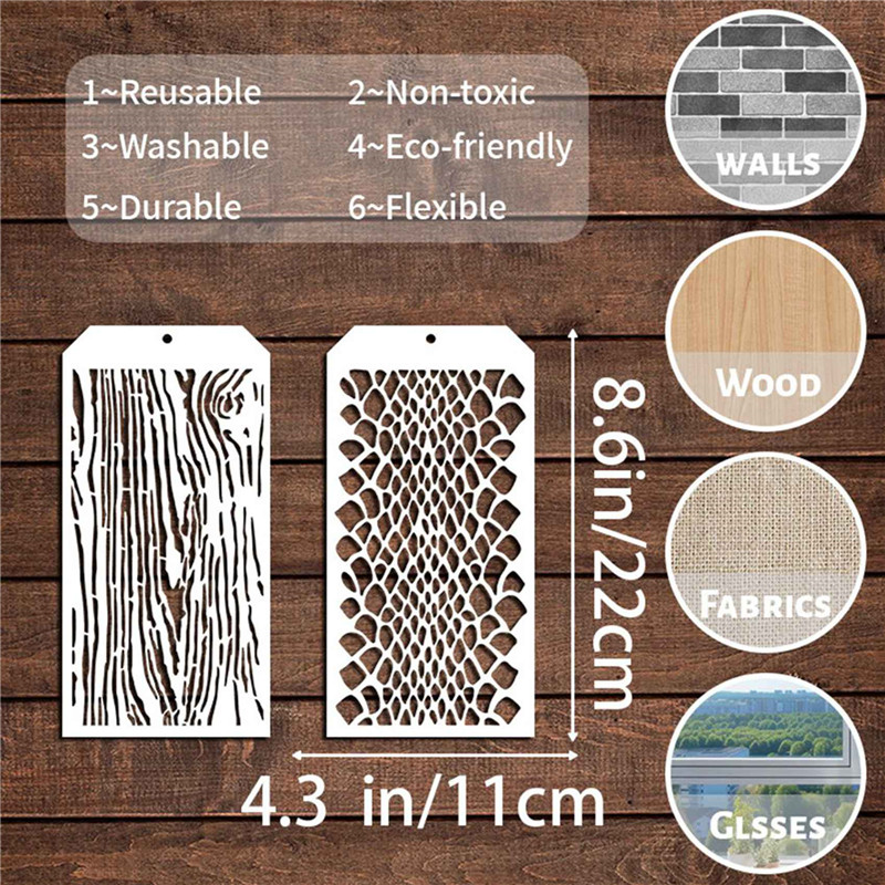 

A03F-120 Pieces Stencils For Crafts, Brick Dot Layering Stencils Mixed Media Art Texture Stencils For Painting On Card Making