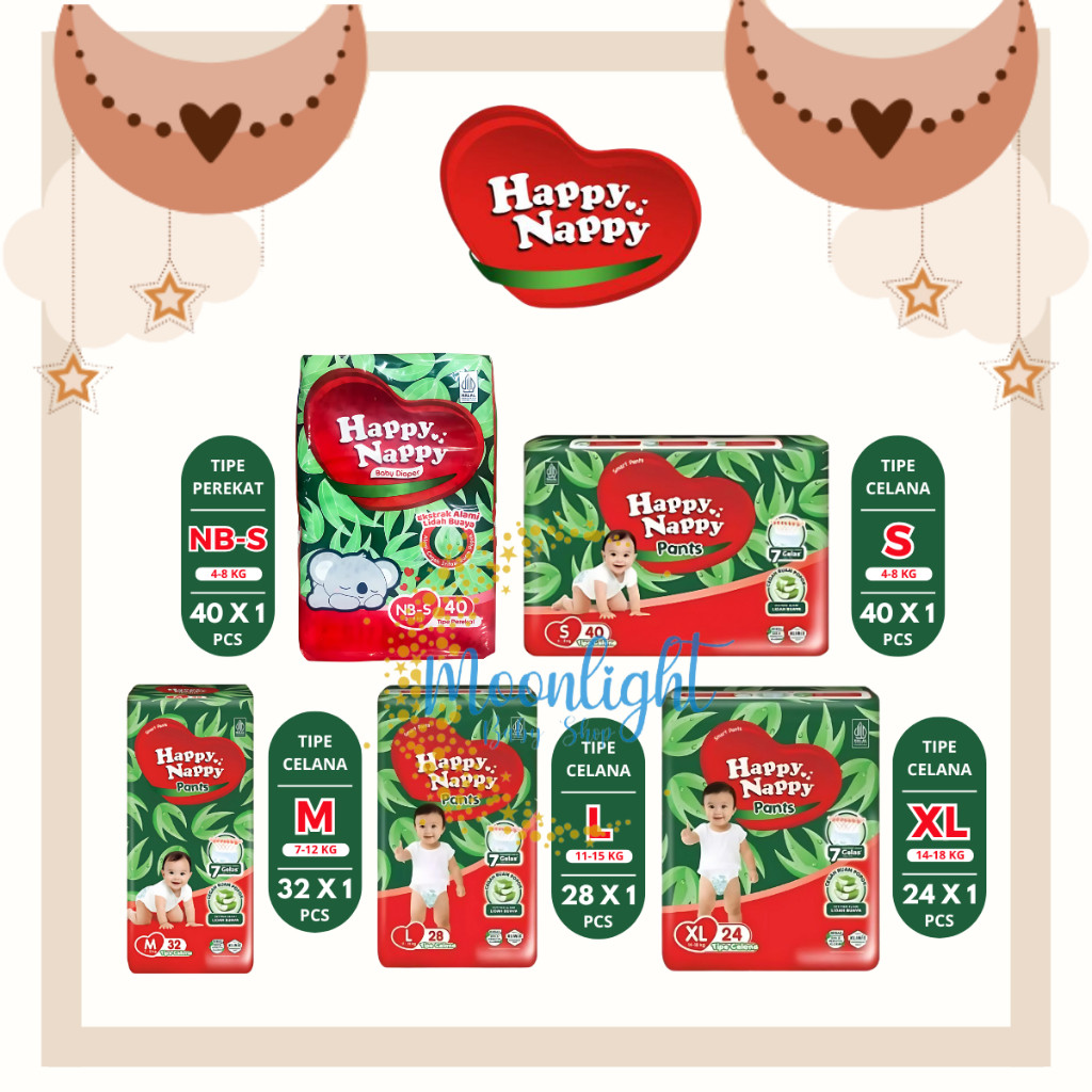 Happy Nappy Smart Pants Popok Bayi Celana S40/M32/L28