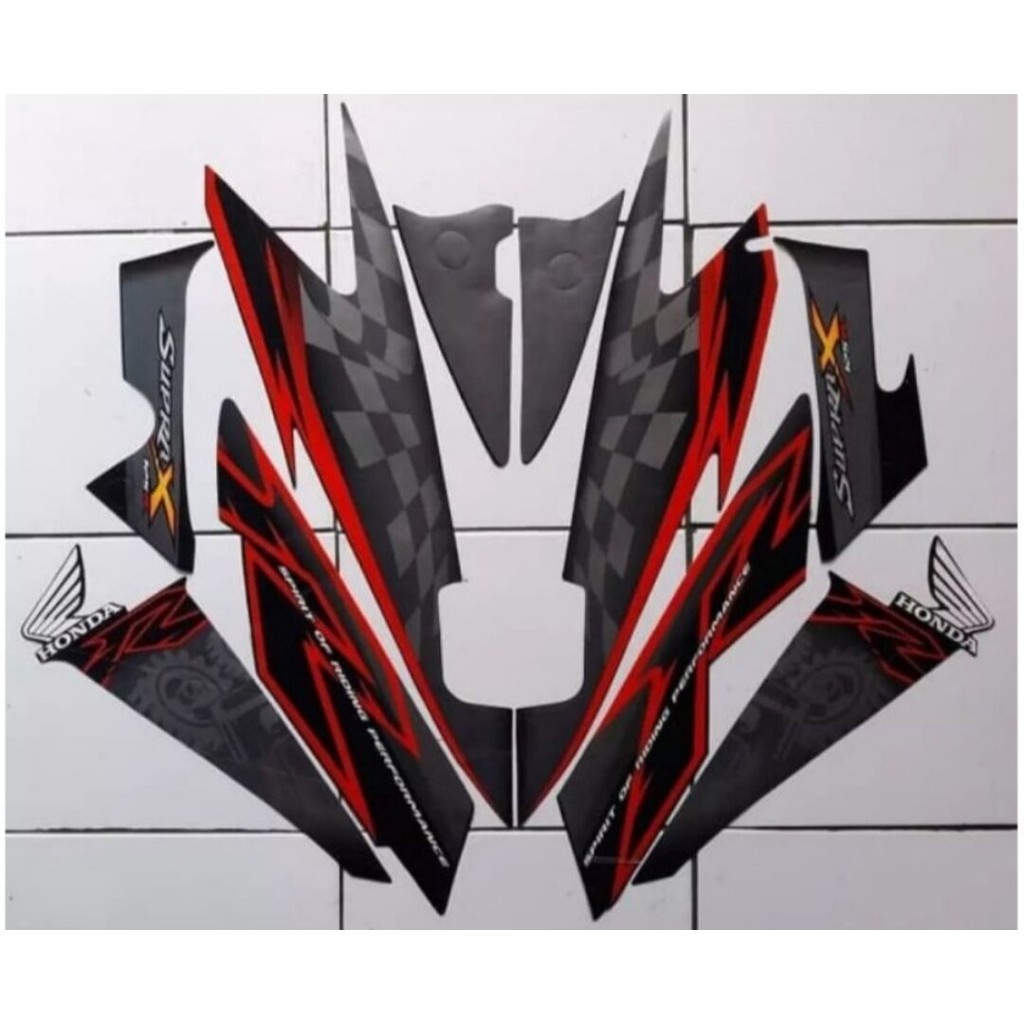 Striping Ori body Honda Supra X 125R 2008 2009 stiker bawaan original bodi honda supra x old supra x