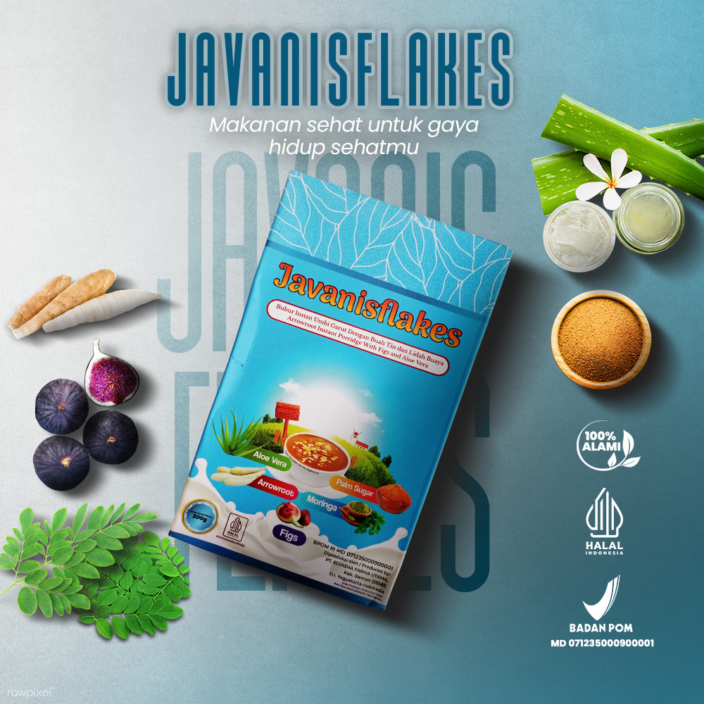 

Javanisflakes - Sereal Bubur Instant Obat Herbal Tepung Pati Garut Asli Asam Sakit Lambung Maag Gerd