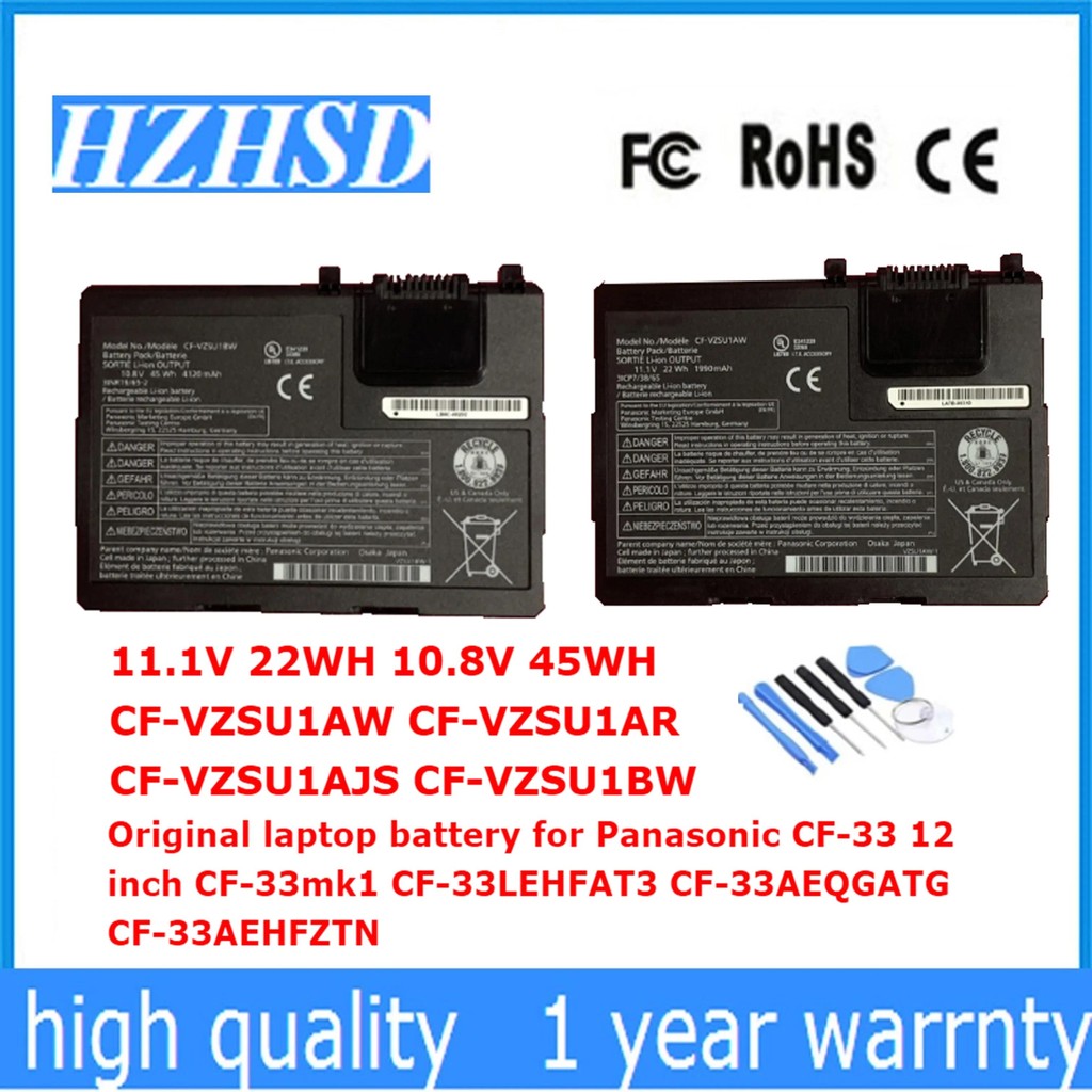 

CF-VZSU1AW 11.1V 22Wh Original Laptop Battery CF-VZSU1AR CF-VZSU1AJS CF-VZSU1BW For Panasonic Toughbook CF-33 MK1