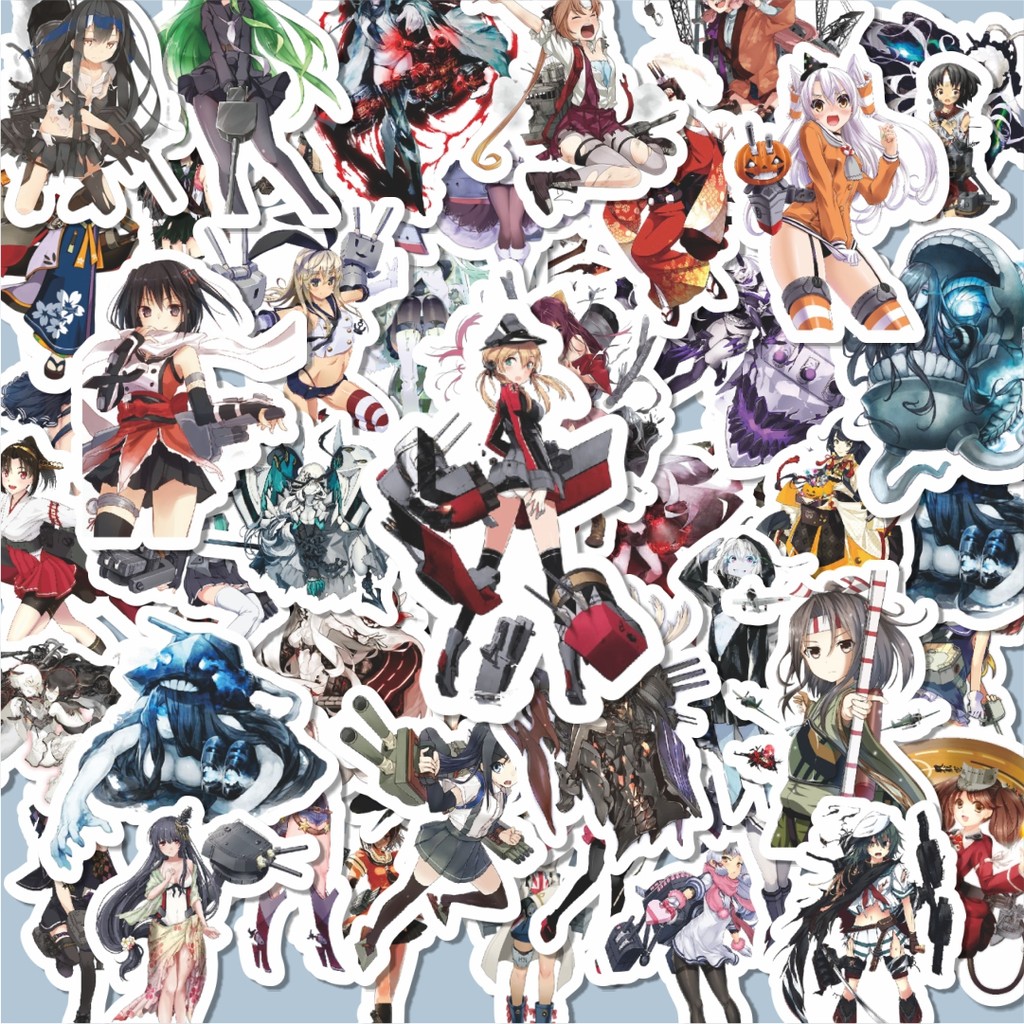 

100PCS Lucu Stiker Anime Game Series Kantai Collection Character 4 Stiker Aesthetic Stiker Anti Air Stikers Berperekat Waterproof sticker decal buat Motor Helm Buku Journal Koper Casing HP Laptop Botol Minum Hadiah anak