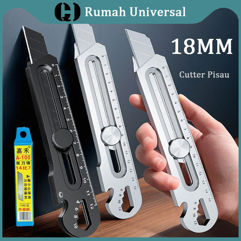 

【COD】6in1 Cutter Pisau 18mm Cutter Besi Stainless Besar 10pc Pisau Set Cutter Pisau Pemotong Kertas