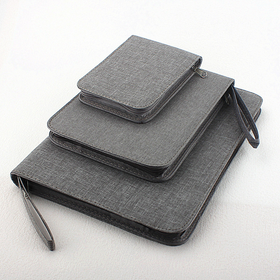 

10/24/48 Slots Fountain Pen Case Pencil Case Pouch Bag Canvas Case Black, Gray