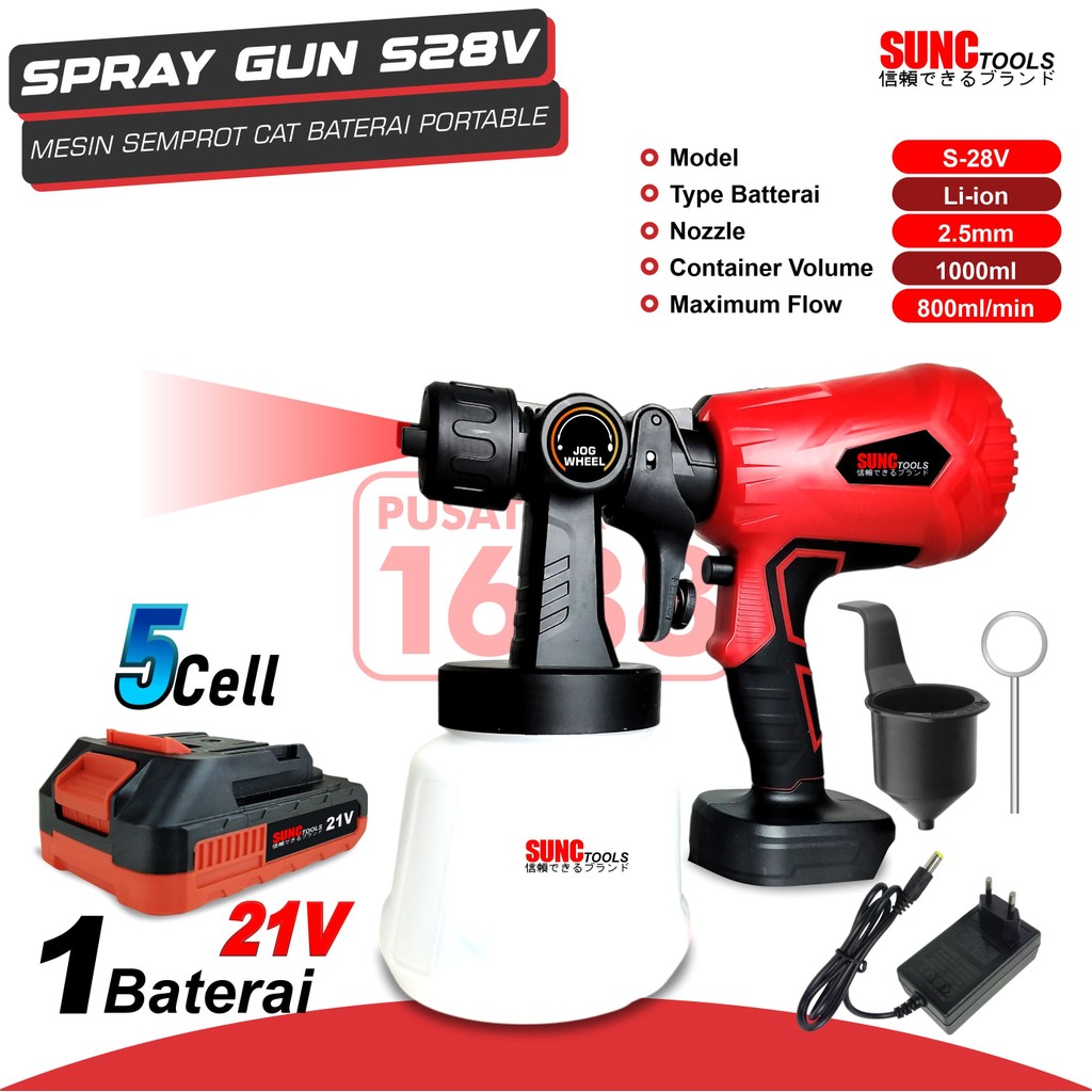 Mesin Cat Baterai Portable Semprot Cat Baterai Cordless Spray Gun Electric