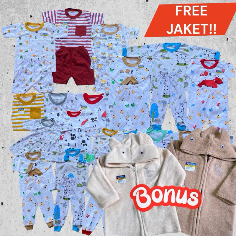 ALPI.YAH FREE JAKET - 100RB DAPAT 7 STEL PAKET USAHA STELAN 3-18 BULAN SETELAN BAJU BAYI