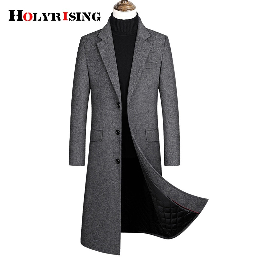 Long Coat Jubah Blazer Pria Korea Panjang / Jas Jubah Hitam Pria Jumbo Bahan Fleece S-5XL