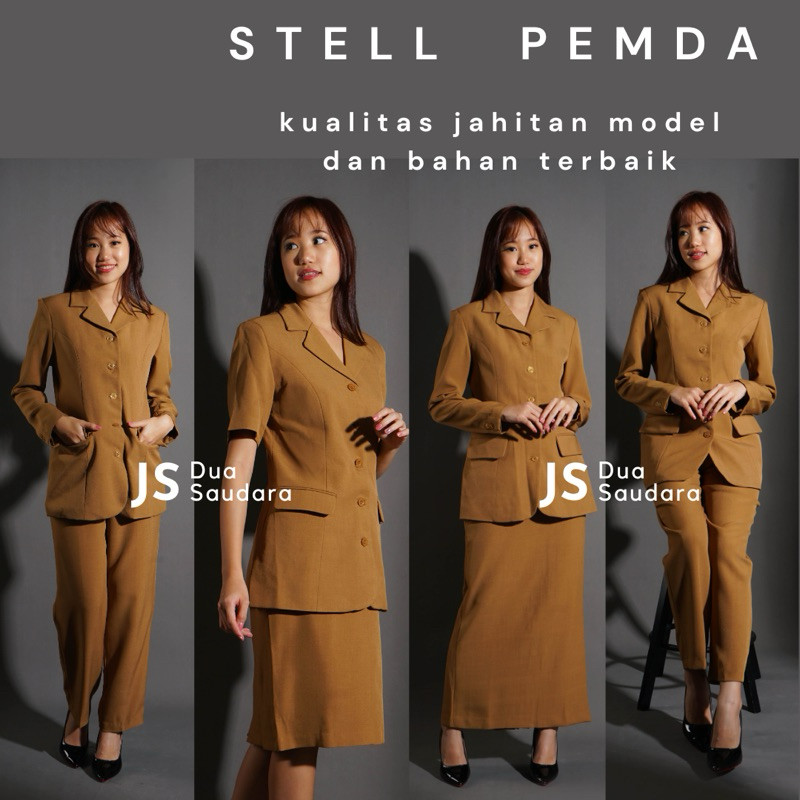 PEMDA / KHAKI WANITA / SERAGAM PEMDA / BAJU DINAS / SERAGAM DINAS