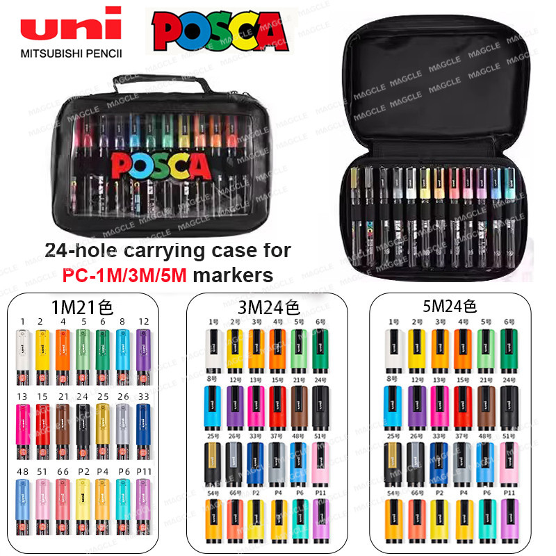 

Posca Acrylic Markers in Bag or Uni Poster Graffiti Pen, Practical Japanese Original Stationery for Painting Coloring Handmade