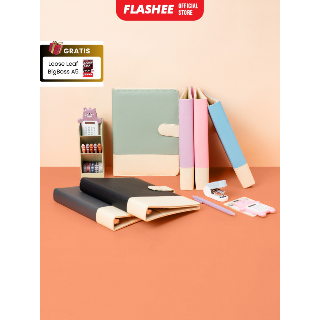 

Flashee Binder Polos Yuna Eksklusif Two Tone A5 20 Ring Binder Aesthetic Buku Tulis Organizer