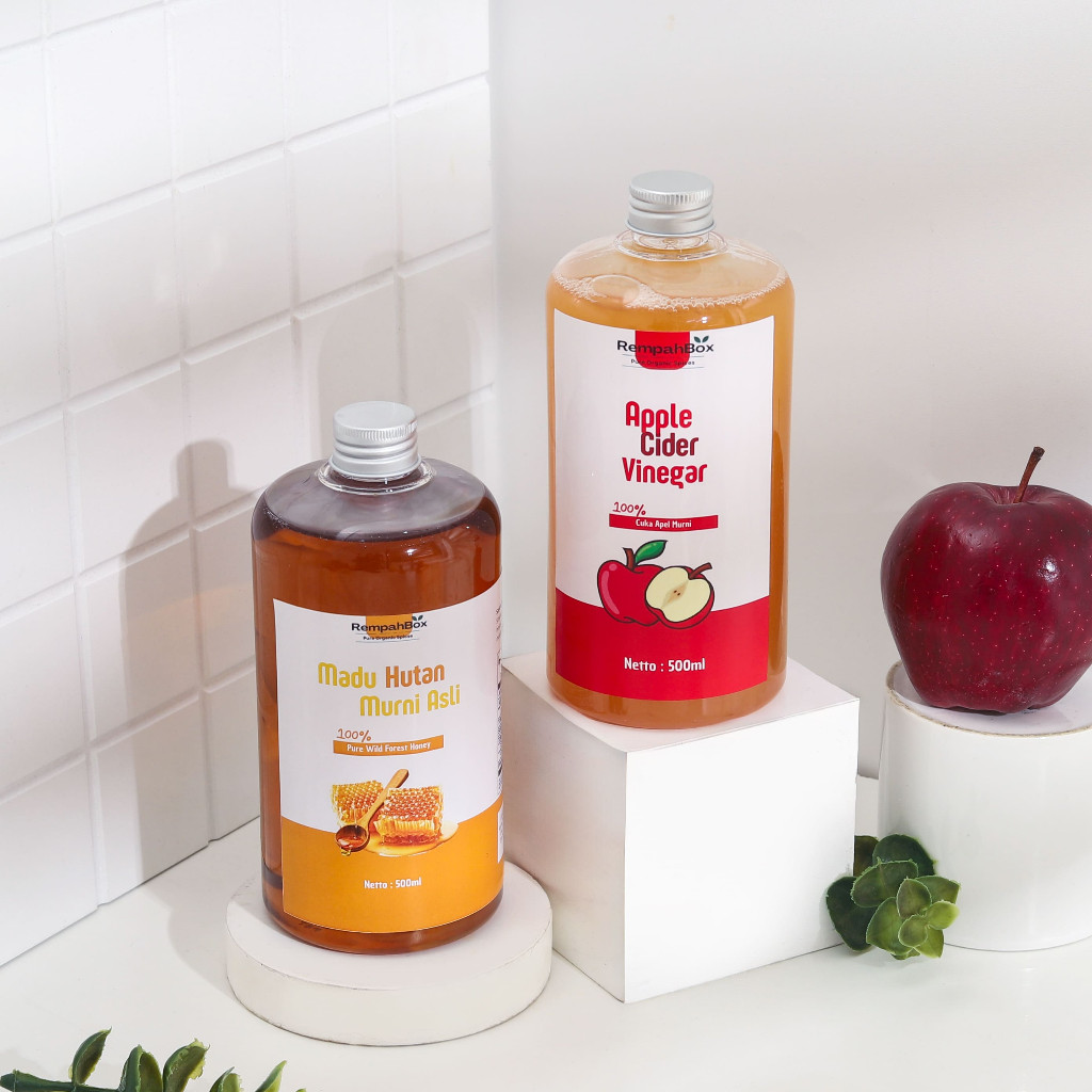 

Rempah Box Paket Spesial 2in1 Madu Hutan Murni 500 ML Cuka Apel Original Apple Cider With Mother Murni 500 ML