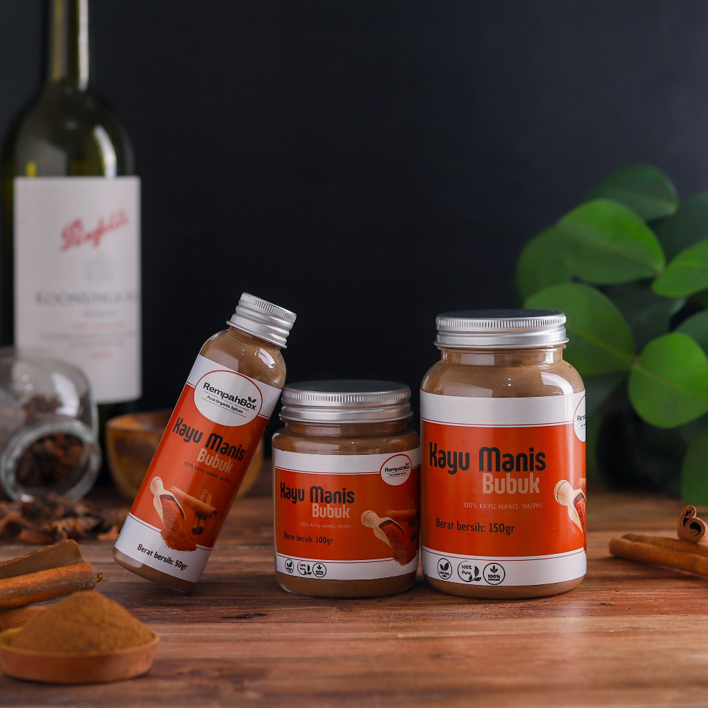 

Rempah Box Kayu Manis Bubuk Organik Murni Cinnamon Cinamon Powder Serbuk Premium Quality