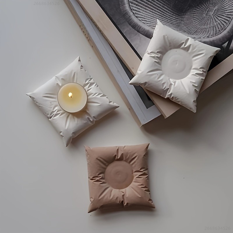 

Pillow Shaped Candle Stove Silicone Mold - Used For Candle And Tea Lamp Brackets, Self Cast Cement Gypsum Handicraft