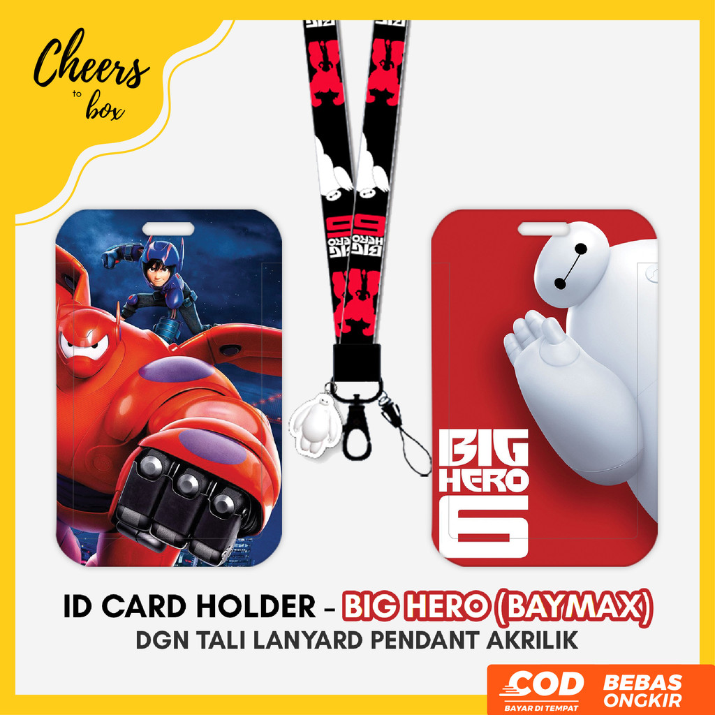 

[N003] BIG HERO / Name Tag ID Card Holder Baymax dengan Tali Lanyard / Gantungan Pendant Akrilik