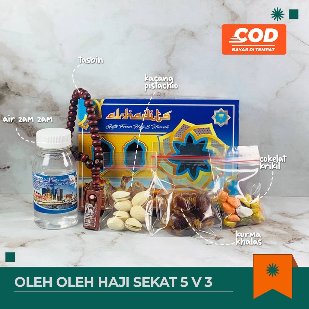 

PAKET OLEH OLEH PRAKTIS ZAMZAM KHALAS KERIKIL TASBIH PISTACHIO SEKAT 5 VARIAN 3 / PAKET GIFT HAJI DAN UMROH