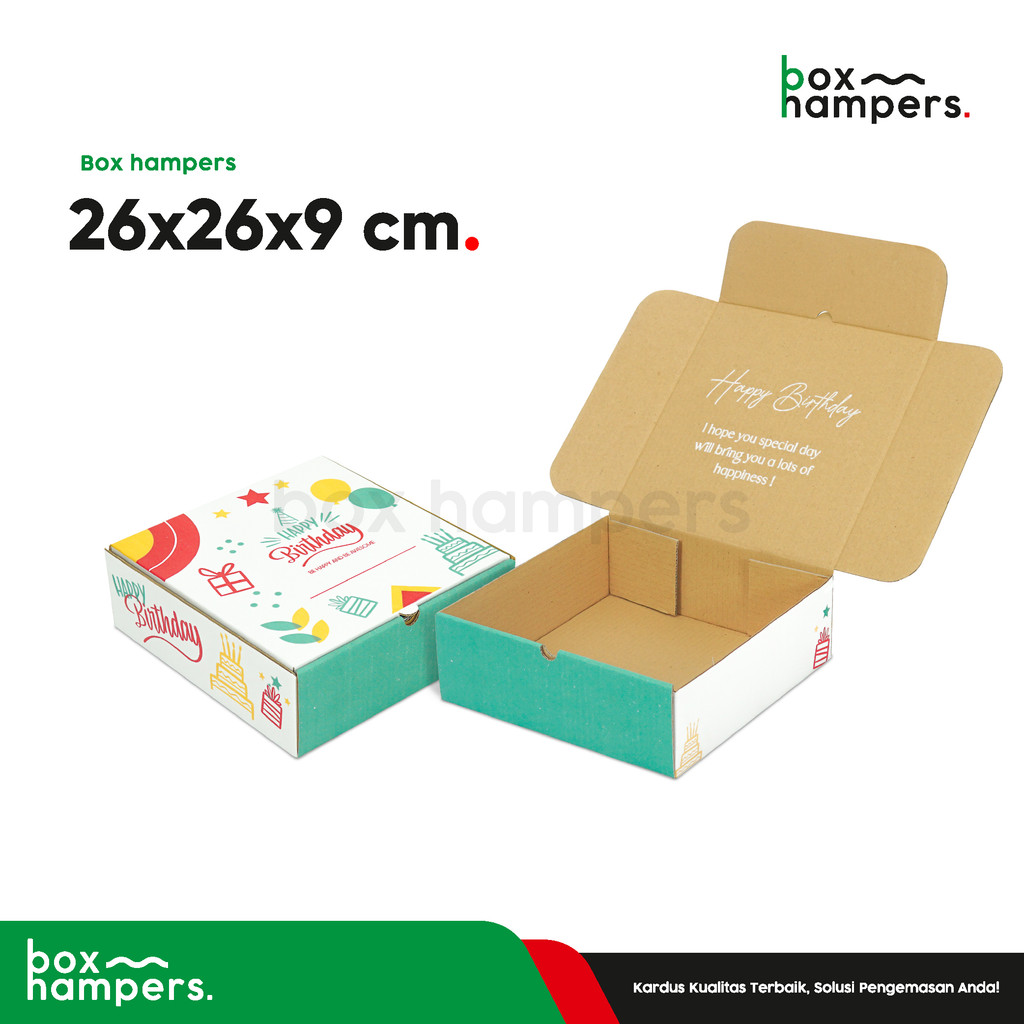 

Box 26x26x9 Kardus/Kemasan/Packaging/Box/Kotak/Karton/KemasanKardus/KardusKemasan/Boxes/LipatDepan/KotakKado/Tinggi9