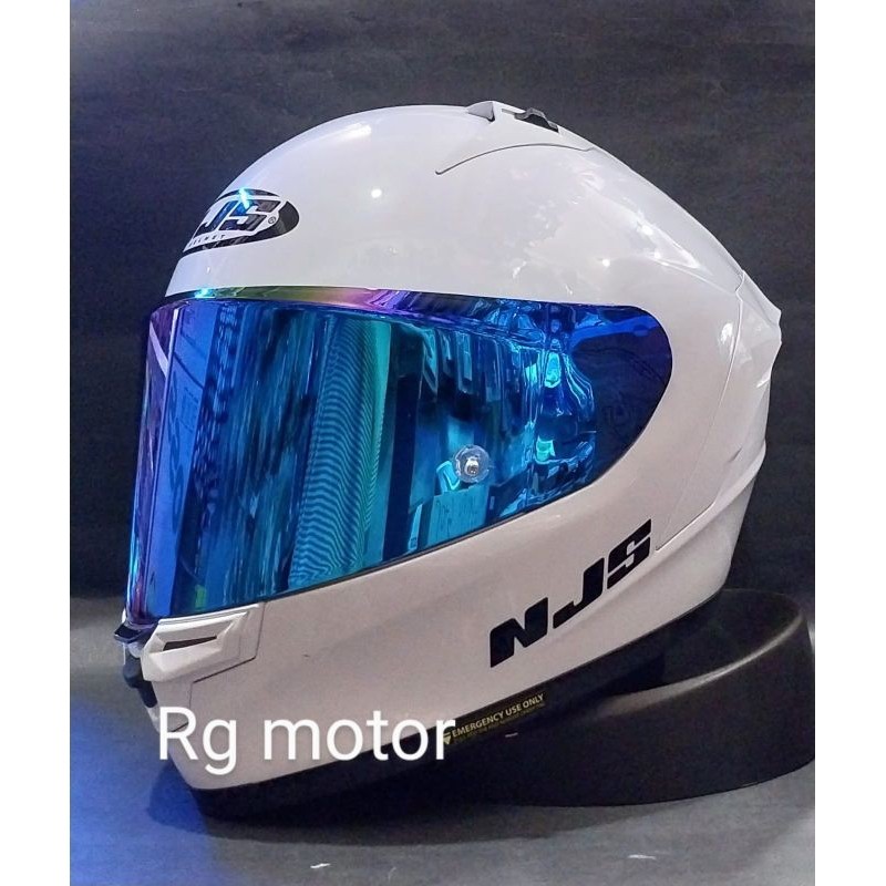 HELM NJS ZX-1R PUTIH KACA WARNA/FULL FACE