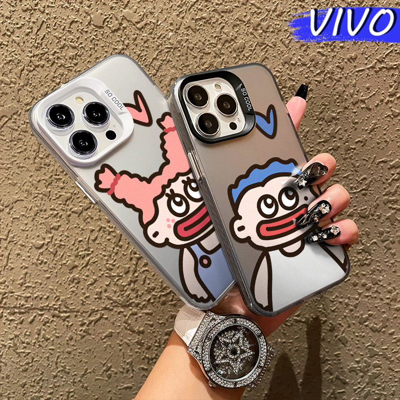 Lucu Boy Couple Hologram PC Case VIVO Y17s Y12 Y12S Y15s Y21 Y03 Y16 Y22 Y18 Y02 Y17 Y27s Y30 Y91 Y2